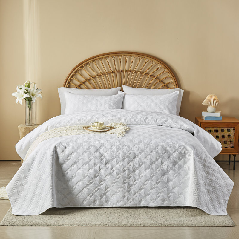 Ensemble de courtepointe Ensemble de housse de couette classique - ensemble de couvre-lit doux pour toutes les saisons, édredon mince de luxe, couverture matelassée chaude avec taies décoratives