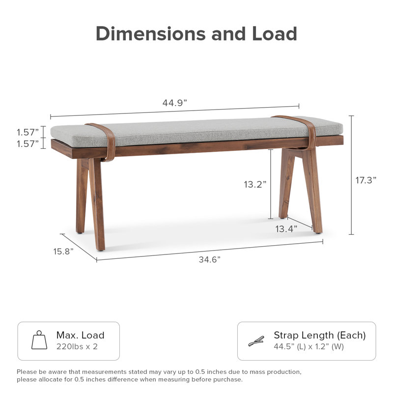 Duggins Mid-century Modern End Of Bed Wood Bench
