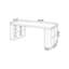 Bureau rectangulaire en bois massif noyer clair-1495834094