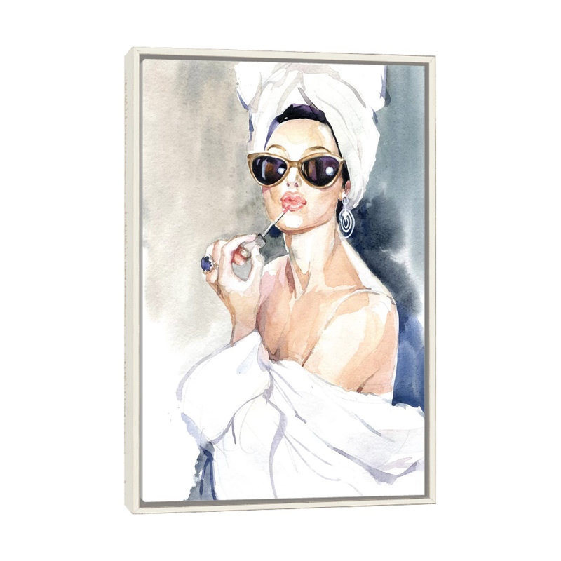 «Avant le miroir», impression de Marina Ignatova, Toile encadrée flottante blanc vieilli, H 26 po x l 18 po x P 1,5 po