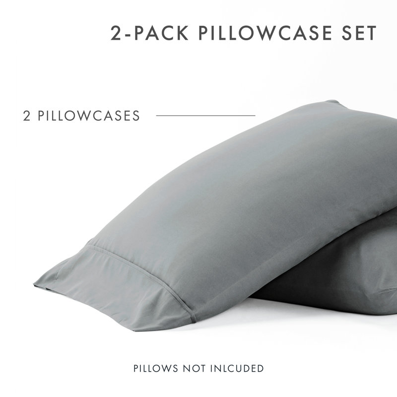 Pillowcase 2-Pack Microfiber Ultra Soft Bedding, King Pillowcase, Gray
