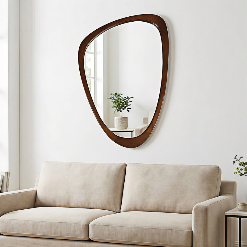 Miroir décoratif, 36,01 po x 24,01 po, Noir / noyer foncé