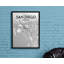 «San Diego City Map», reproduction d'impression sur affiche en gris-24705684
