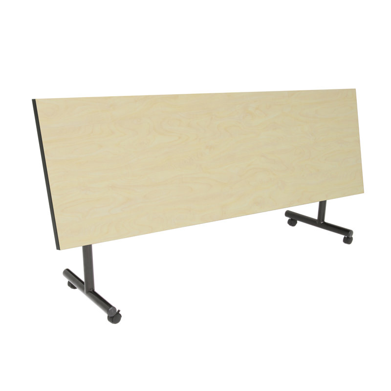 Aubin Rectangle Flip Top Training Table and Chair Set, Maple, 29" H x 84" L x 24" W