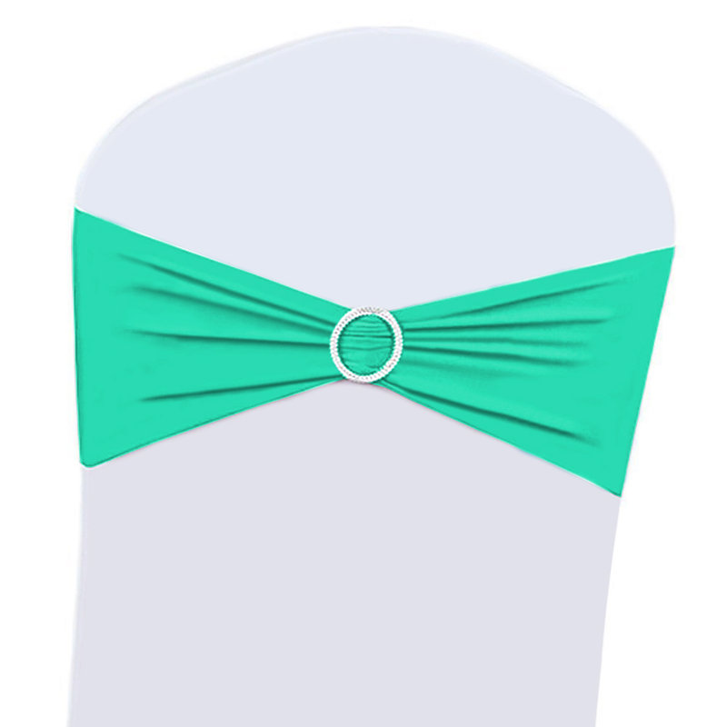Housse de protection extensible à boucle avec coulisse de fête de mariage, Turquoise