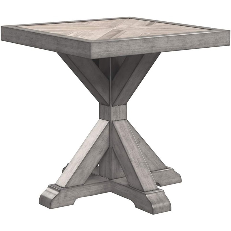 Beachcroft Beige Square Porcelain Top End Table
