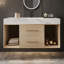 Meuble-lavabo flottant 39,4 po avec lavabo en céramique, 2 tiroirs à fermeture en douceur et plateau en ardoise blanche-923025785-923025784