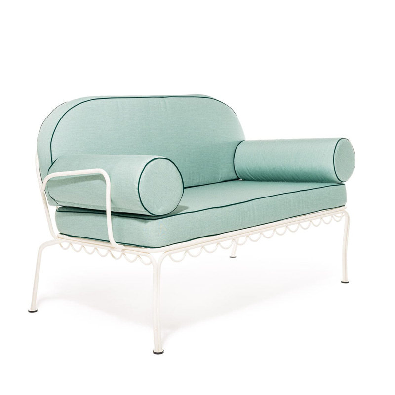 Love Seat Slip Cover Set, Teal/Green Acrylic
