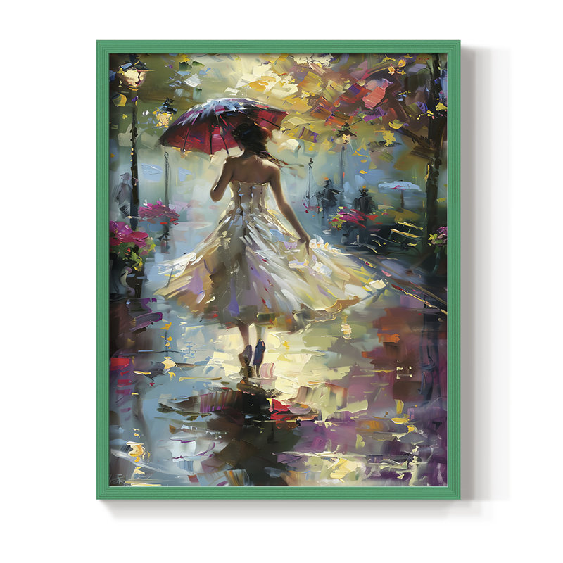 Reproduction encadrée WOMEN Series cmxxxi - bois massif, Vert, H 15 po x l 12 po