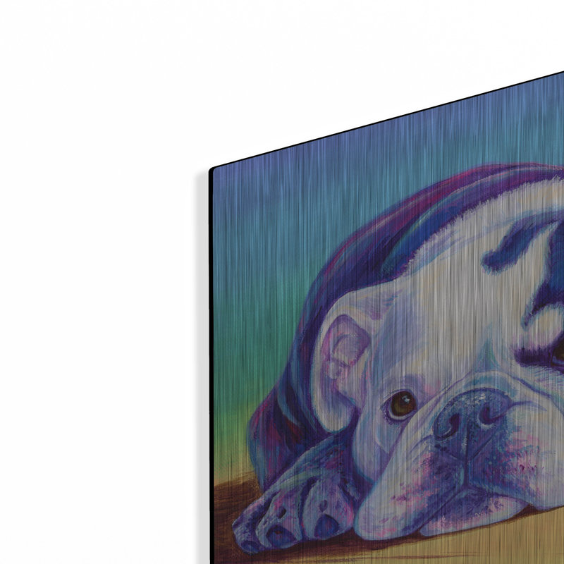 «Sweet English Bulldog» par Rebecca Wang Art, H 12 po x l 12 po