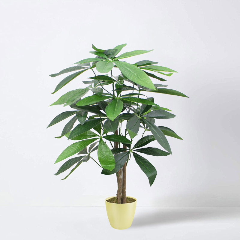 Faux Forsythia Plant in Planter, 90cm H x 75cm W x 20cm D, Yellow