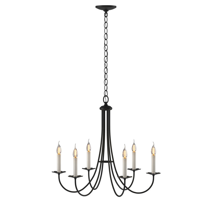 Simple Sweep 6-Light Candle Style Classic/Traditional Chandelier, Black