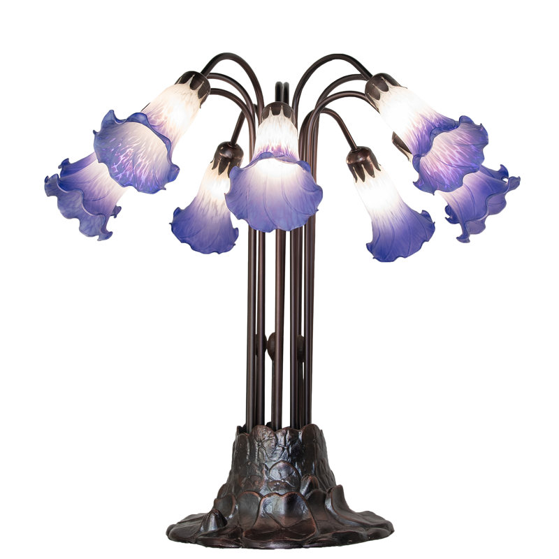 Pond Lily Table Lamp, Blue/White