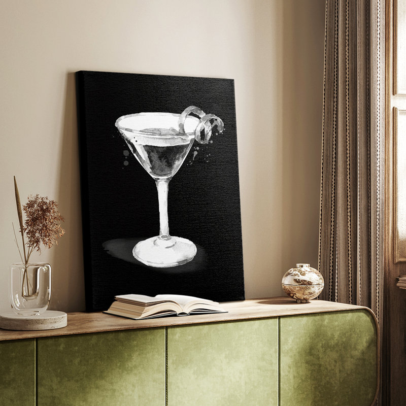 Vêtu d'un martini noir - galerie Cavas sur mesure, H 48 po x l 32 po