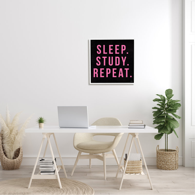 " Sleep Study Repeat ", 24" W x 24" H, Coastal White Framed Giclee