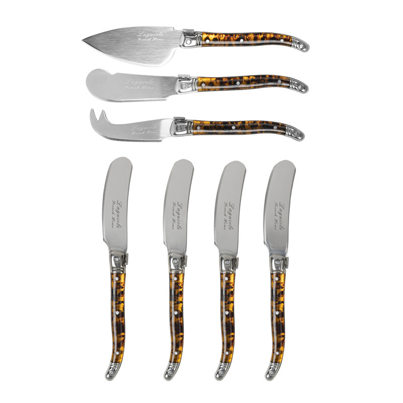 French Home 7-Piece Laguiole Tortoise Shell Cheese Knife And Spreaders Set