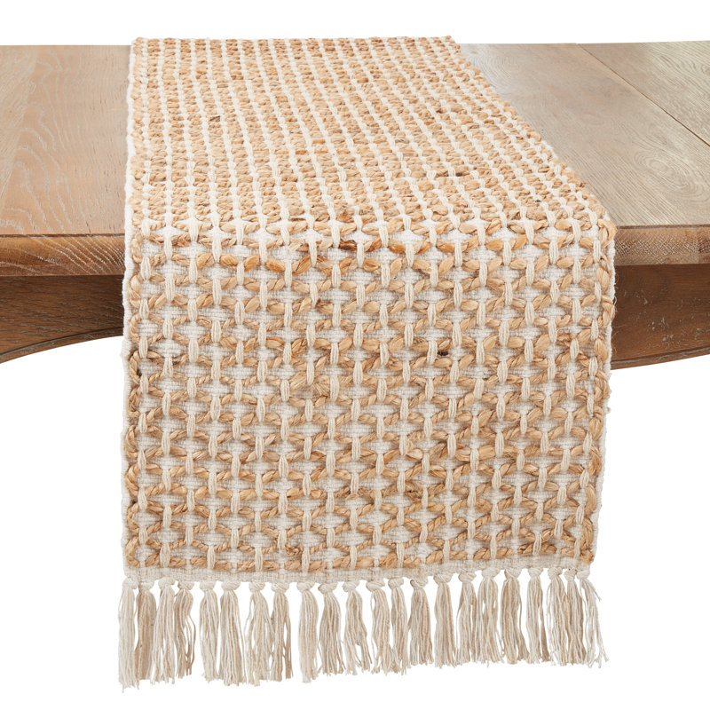 Chemin de table Rustic, Ivoire