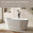 59" Stone Resin Freestanding Bathtub, Elegant Oval Freestanding Soaking Bathtub, Solid Surface Soaking Tub, Matte White, Cupc Certified, Integrated Slotted Overflow And Pop-up Drain-121542259