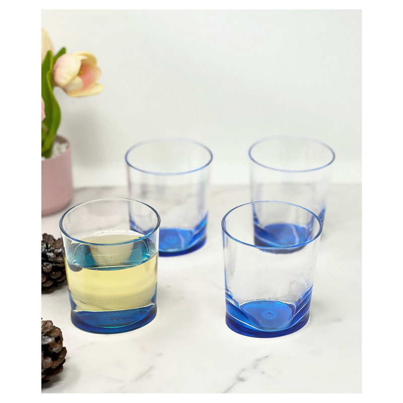 Verres ovales ovales en acrylique, Bleu, 12 oz liq.