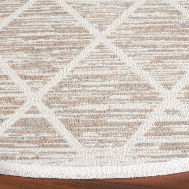 Tapis géométrique Rosalba Performance, Rond 6 pi 7 po