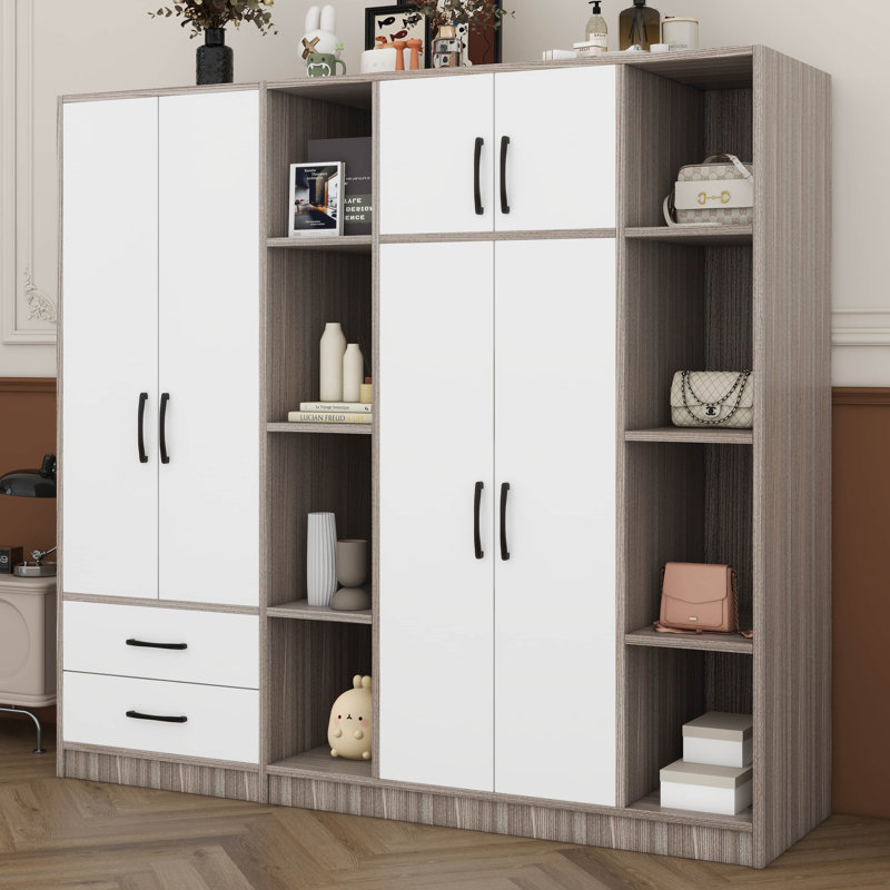 Armoire 6 tiroirs avec tiroirs, Naturel