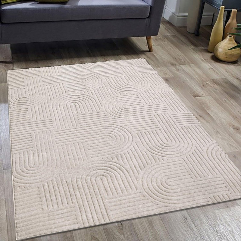 Tapis à poils longs doux et moelleux, Beige, Rectangulaire 3 pi x 5 pi