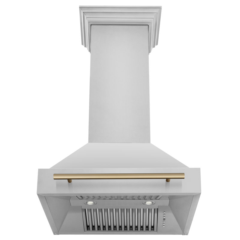 ZLINE Autograph Edition 30 in. Stainless Steel Range Hood with Stainless Steel Shell and Handle, Champagne Bronze