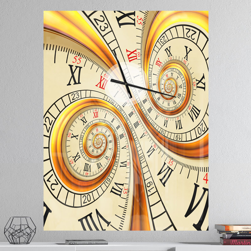 Horloge murale moderne en métal argenté, Très grand
