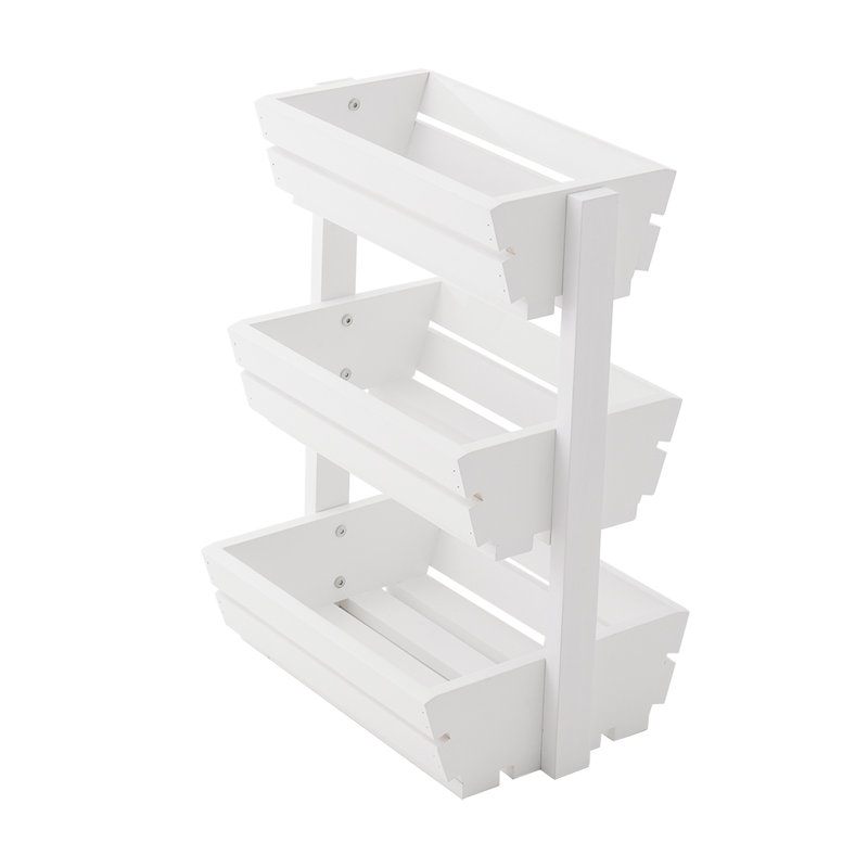 Solid Wood Storage Bin, White
