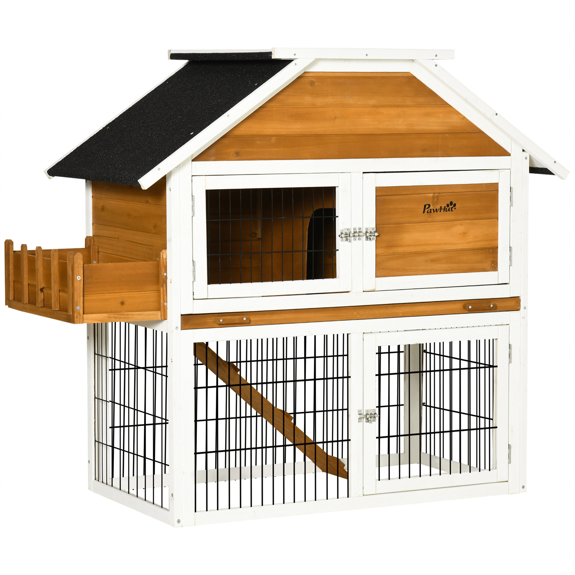 Duplex rabbit outlet hutch