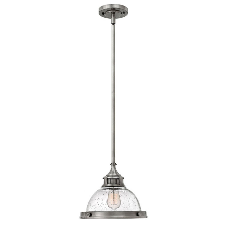 Amelia 1 - Light Single Dome Pendant, Polished Antique Nickel