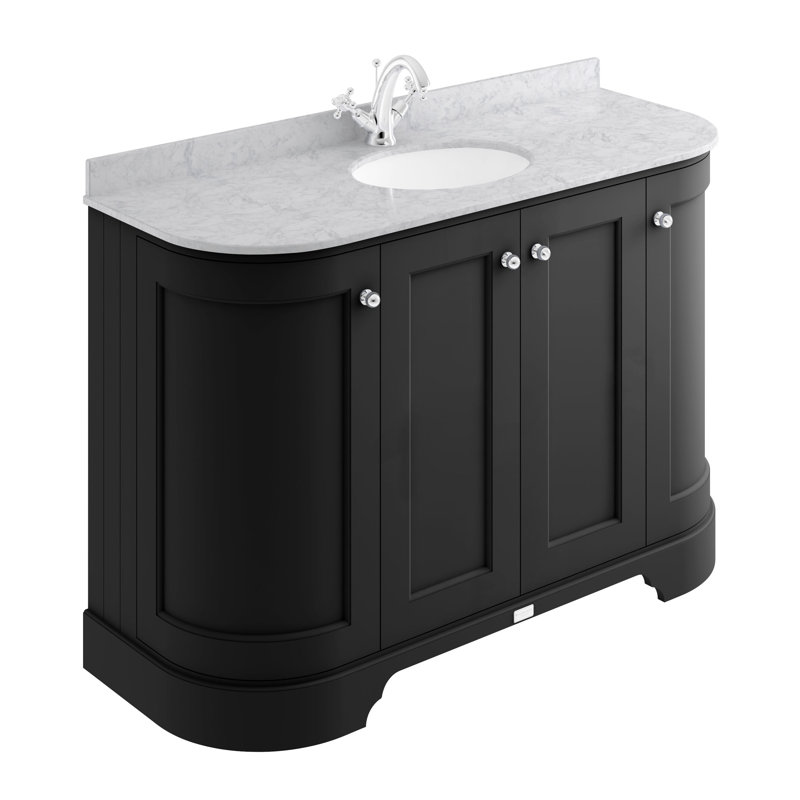 Bayswater 2440 mm Bathroom Vanity, Matt Black, Grey