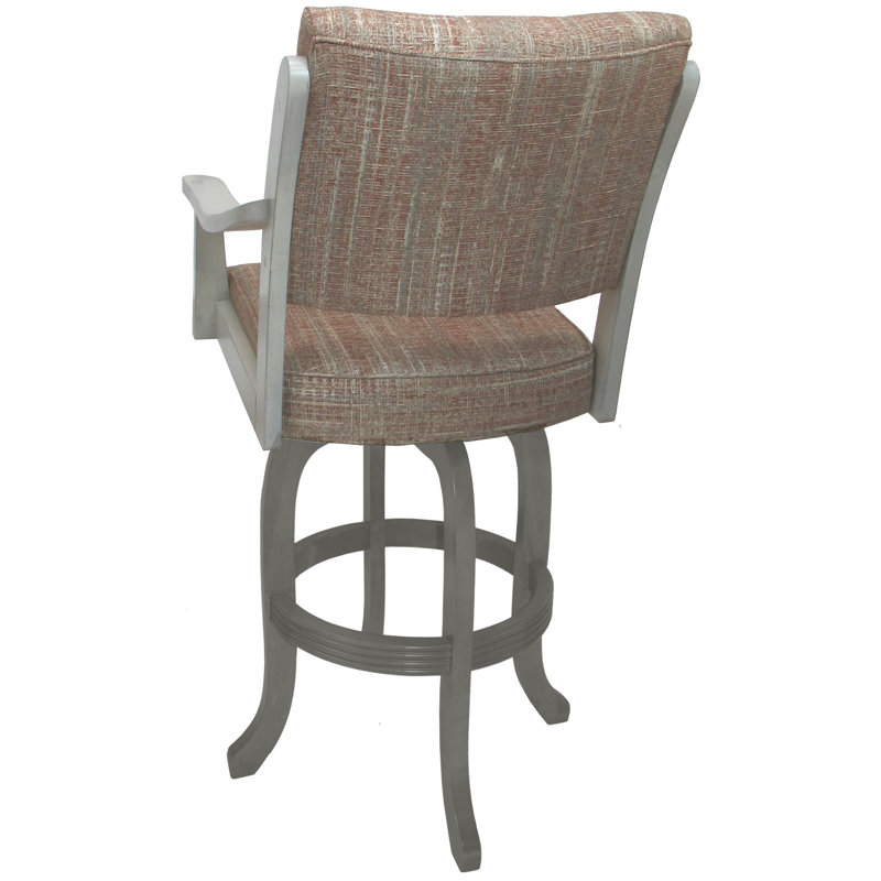 Radmilla Swivel Wood Bar Stool, Watusi Madder Seat/ET Frame, Bar Stool (30" Seat Height)