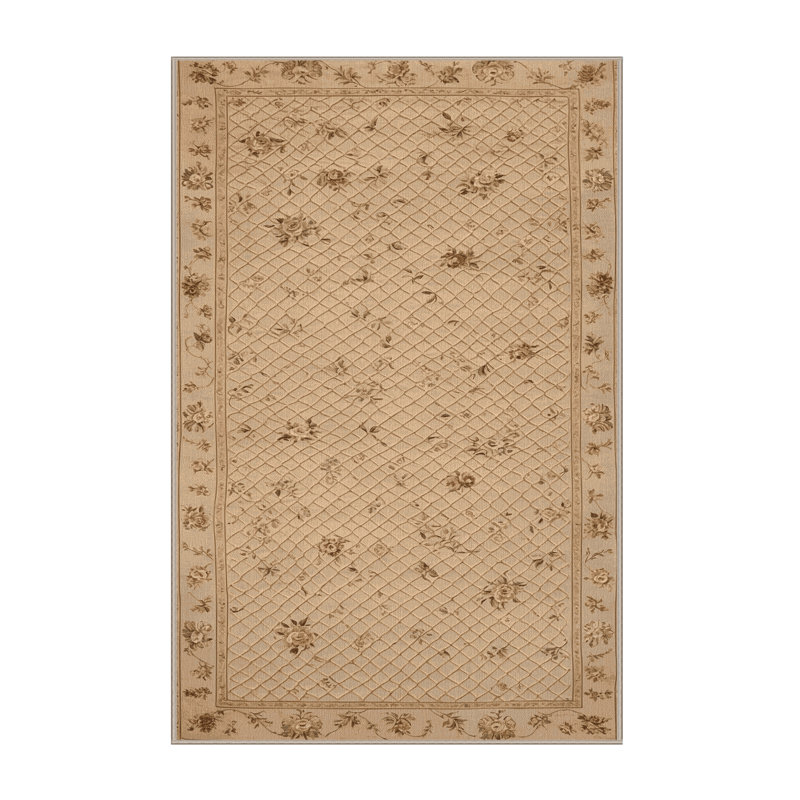 Machine Washable French Brown Area Rug, Rectangle 3' x 5'
