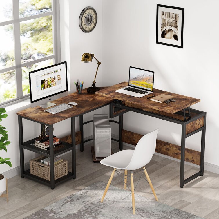Home Office Desk, Standing Desk With Storage
