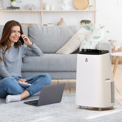 Powerful 15,000 BTU Portable Air Conditioner - 3-in-1 Cooling, Dehumidifier & Fan - Cools Rooms up to 850 Sq.Ft. - Quiet ≤54dB - Eco-Friendly R32 - Remote & 24H Timer - Easy Window Installation