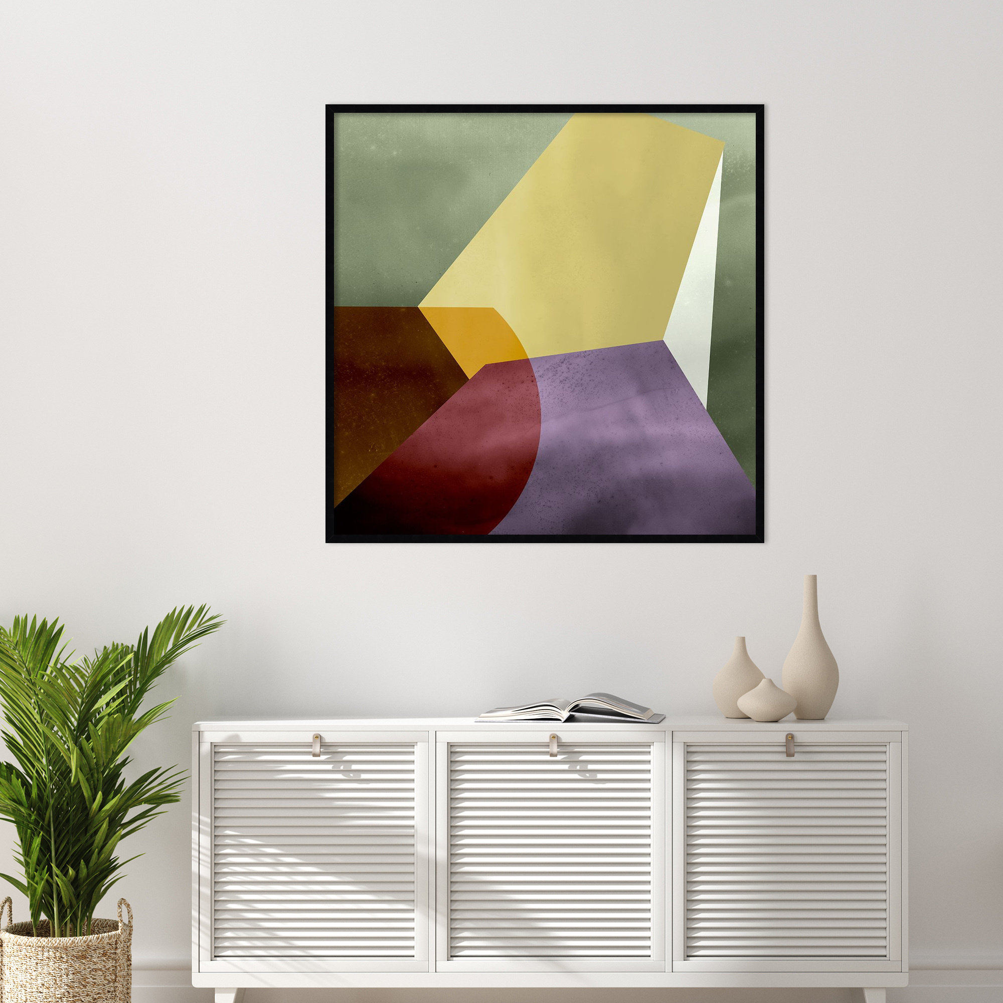 Essentially Minimal VI by Flagler Wood Framed Wall Art Print, Black, 41" H x 41" W