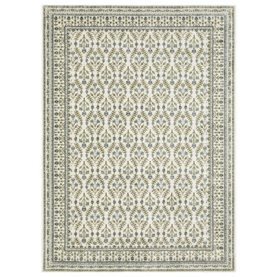 Tapis ivoire / bleu Adela
