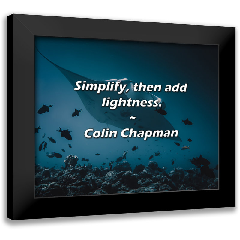 Colin Chapman Quote: Simplify, then add lightness.