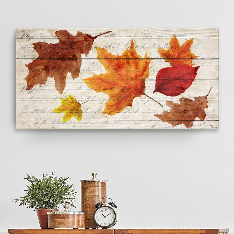 «Fall Leaves» par Olivia Rose - impression sur toile tendue, H 8 po x l 16 po x P 1,5 po