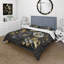 Golden Gothic Floral Bouquet II - Ensemble de housse de couette floral - Polyester microfibre-2097526190