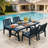 Set of 2 Outdoor Patio Chairs - Weatherproof HDPE Garden Chairs with 650 lbs Capacity, Heavy Duty Waterproof Dining Chairs for Poolside, Deck & Backyard, Blue-1709031260