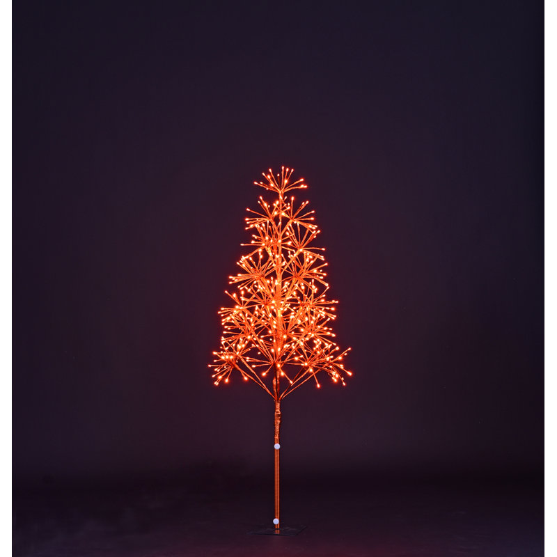 Starburst avec arbres et branches éclairés à DEL, H 48 po x l 24 po x P 24 po, Orange