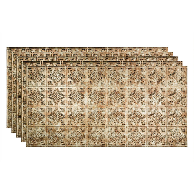 24.375'' L x 48.375'' W Embossed Vinyl Glue Up Ceiling Tile
