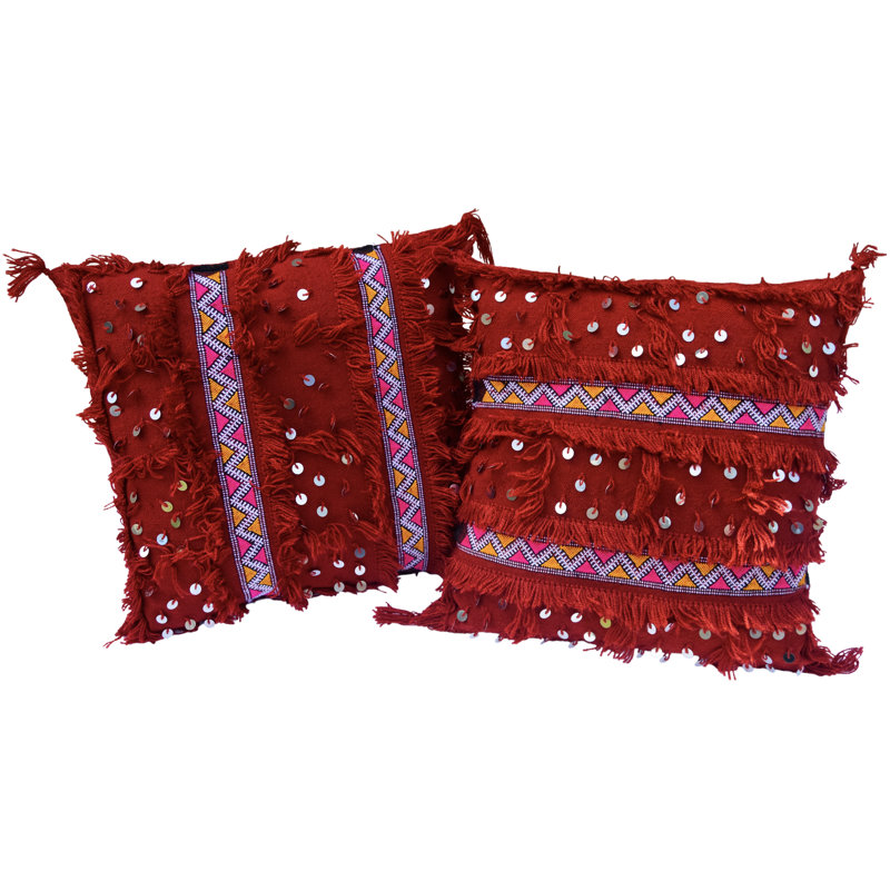 Rectangular Pillow Cover & Insert, Maroon/Pink/Red