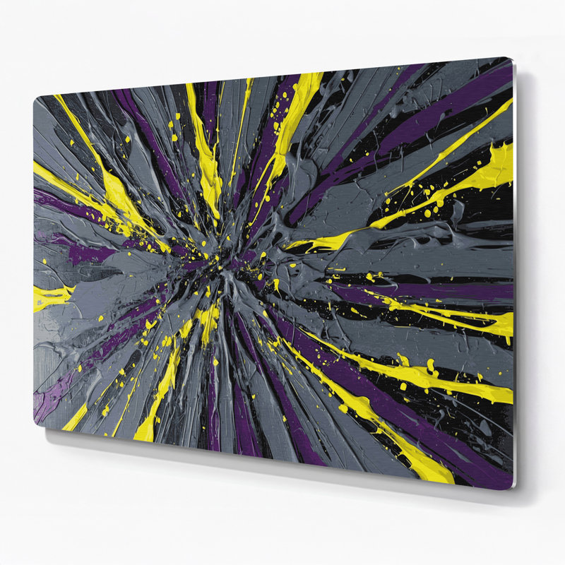 Art mural en métal gris Neo Expressionism 33, H 144 po x l 216 po x P 0,05 po