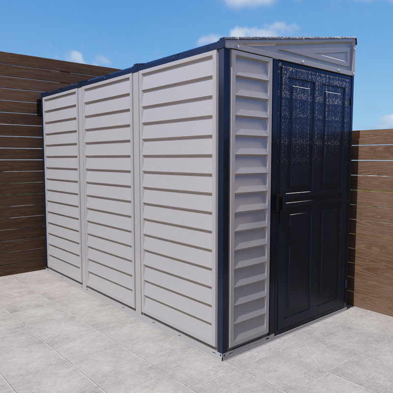 4 ft. W x 8 ft. D Plastic Lean-to Storage Shed