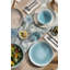 J'aime. par Villeroy & Boch - Assiette plate Perlemor Aqua, dimensions: env. 10,6 x 10,6 x 1,2 po, bleu, lavable au lave-vaisselle et au micro-ondes, glacis effet poterie, assiette en porcelaine de qualité supérieure