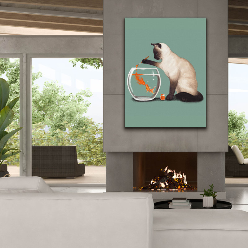 Art mural sur toile Red Barrel Studio® «Goldfish Need Friend» par Tummeow, H 54 po x l 40 po