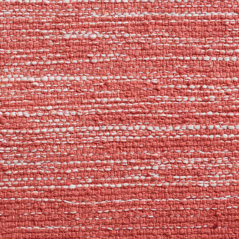 Tapis rose en coton tissé à plat à la main Abbott, Rectangle 7 pi 3 po x 9 pi 3 po